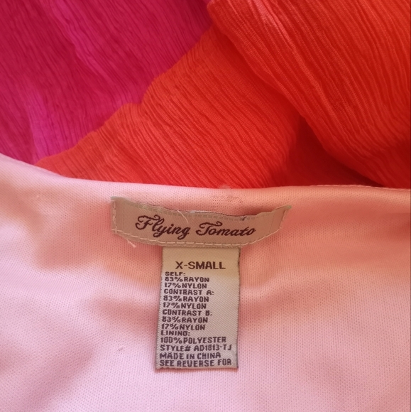 Flying Tomato Deep V Neck Flowy Silky Pastel Peach, Deep Coral, Hot Pink Maxi - Picture 5 of 6